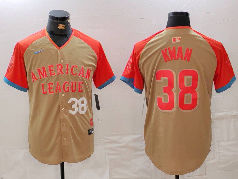 Men Cleveland Indians #38 Kwan Orange All star 2024 Nike MLB Jersey style 4